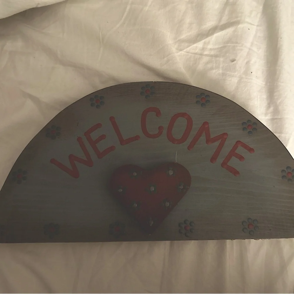 Vintage, rustic , handpainted welcome sign